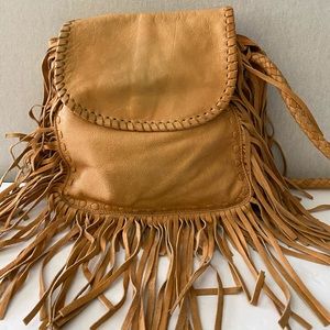 Cut N Paste Leather Fringe Crossbody